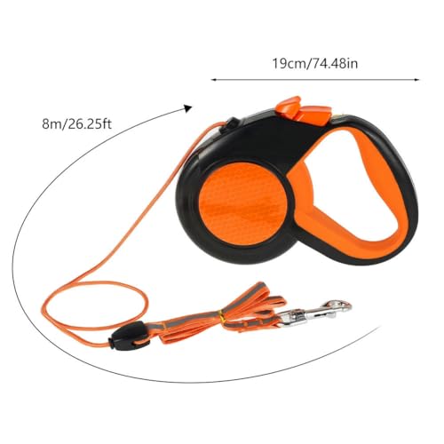 8M Retractable Dog Lead Heavy Duty Pet Walking Leash with Strong Reflective Tape Non-Slip Handle for Small Medium Large Dogs