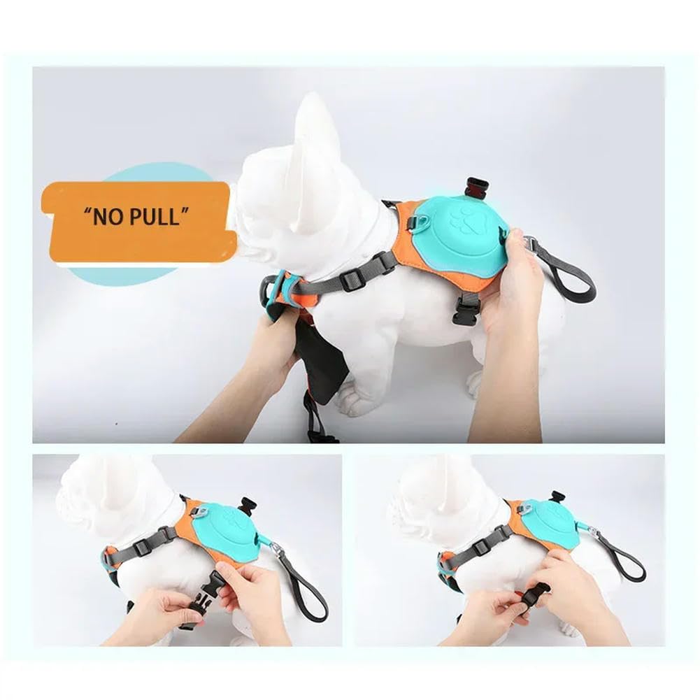 2-in-1-Hundegeschirr mit einziehbarer Leine, automatische Anti-Burst-Schlagfunktion, verstellbar, atmungsaktiv