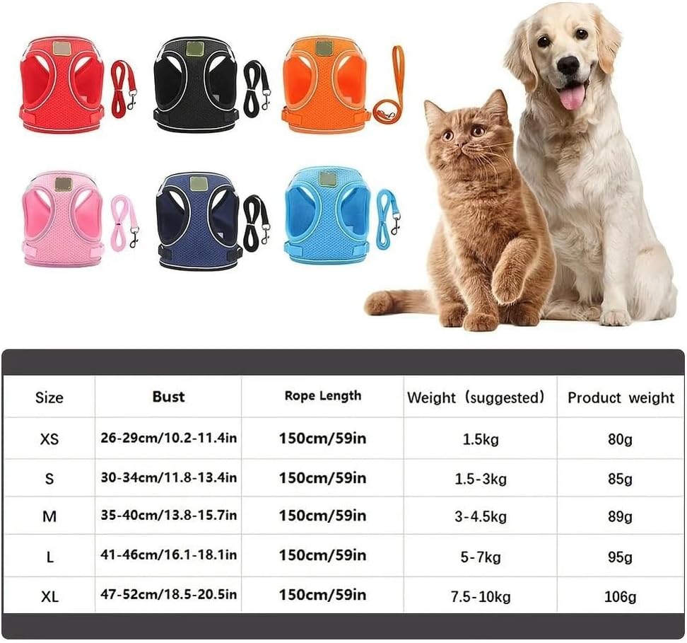 Comfortable Breathable Mesh Step in Reflective Vest Harness for Small Medium Dogs