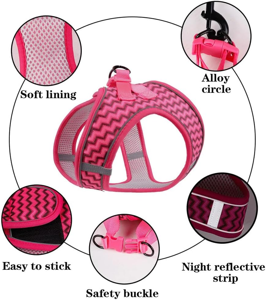 Pet Cat and Dog Chest Strap with Wave Pattern Breathable and Comfortable Tank Top Traction Rope